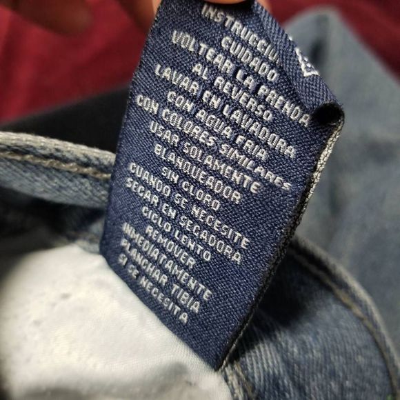 Premium One Touch Brand Mens Jean Shorts Blue Whiskered Pockets Flat Front 34 - Picture 11 of 11